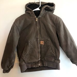 Carhartt lined dark brown youth coat Size M (10/12).
